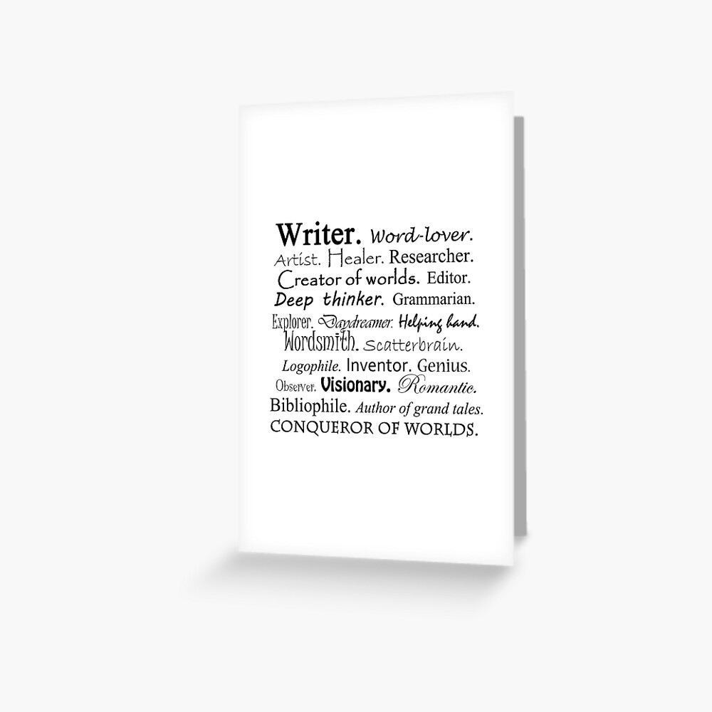 "Writer Description" Greeting Card for Sale by rebekahjoan Redbubble