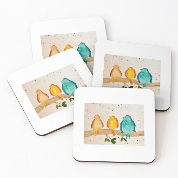 Item preview, Three Cute birds on a branch.  designed and sold by watercolorsLiz.
