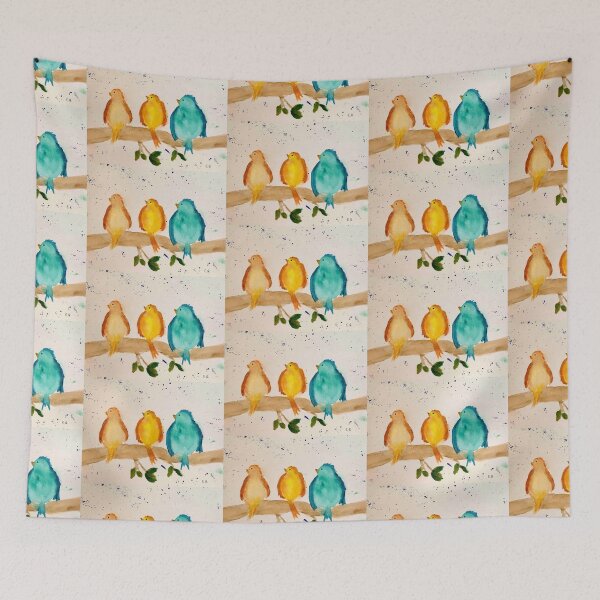 Item preview, Three Cute birds on a branch.  designed and sold by watercolorsLiz.