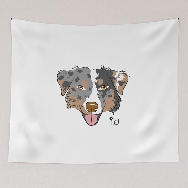 Item preview, Australian Shepherd Dog Face designed and sold by SonneFaunArt.