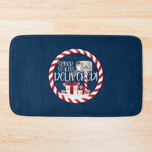 Item preview, Signed, Sealed, Delivered! Christmas!  Evening Blue Background designed and sold by PawsitiveMum.