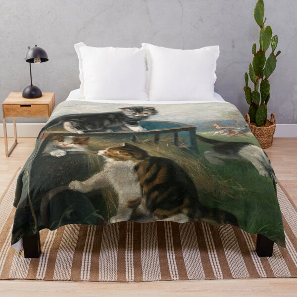 Item preview, Kittens Playing on a Cart in the Meadow | Julius Adam the Younger | 19th Century Animal Nature Art designed and sold by CJET.