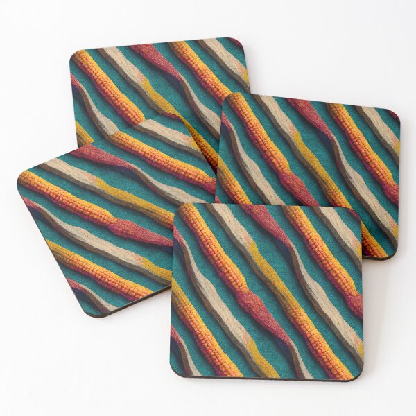 Item preview, 3D Fantasy Colourful Corn in Wavy Diagonal Pinstripe Pattern designed and sold by yennyz.