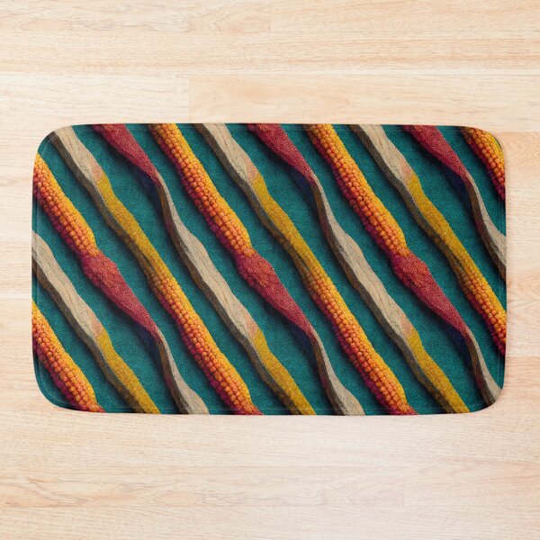 Item preview, 3D Fantasy Colourful Corn in Wavy Diagonal Pinstripe Pattern designed and sold by yennyz.