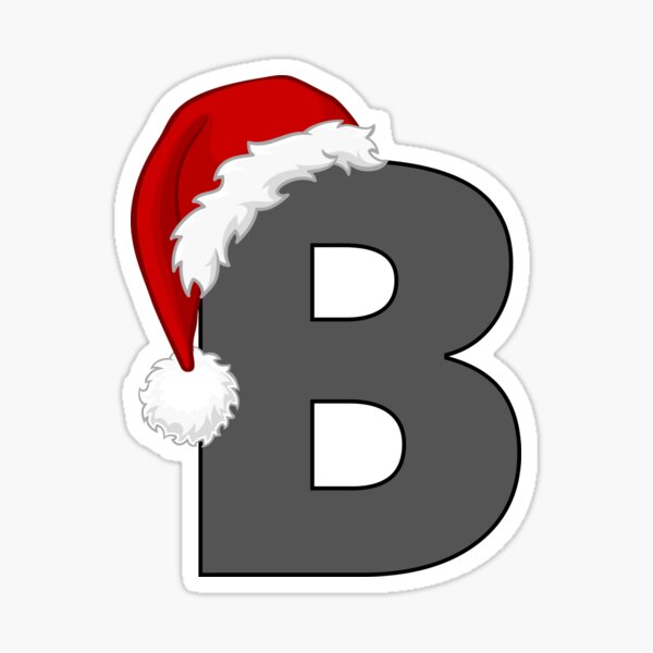 "Christmas Letter B With Santa Hat" Sticker For Sale By Anita Strifler ...