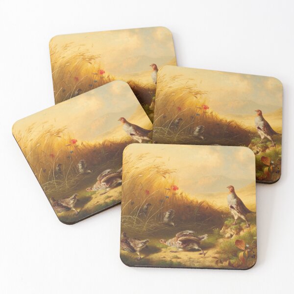 Item preview, Partridge with Fledglings on the Mountain Pastures | Ludwig Schuster | 1870 Animal Nature Art designed and sold by CJET.