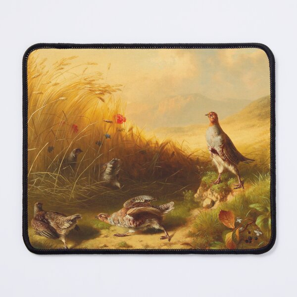 Item preview, Partridge with Fledglings on the Mountain Pastures | Ludwig Schuster | 1870 Animal Nature Art designed and sold by CJET.