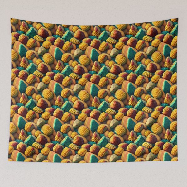 Item preview, 3D Fantasy Colourful Bunch of Corn and Rocks Pattern designed and sold by yennyz.