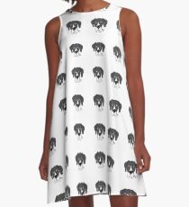Mantle Great Dane Dog Face A-Line Dress