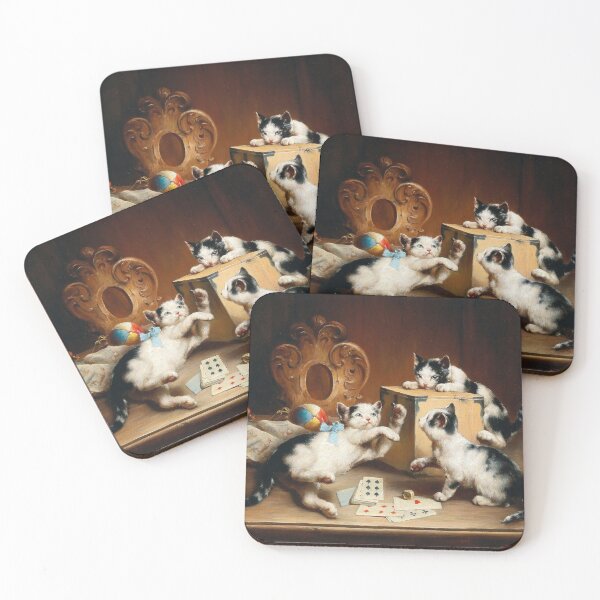 Item preview, Playful Kittens | Carl Reichert | 1890 Animal Art designed and sold by CJET.