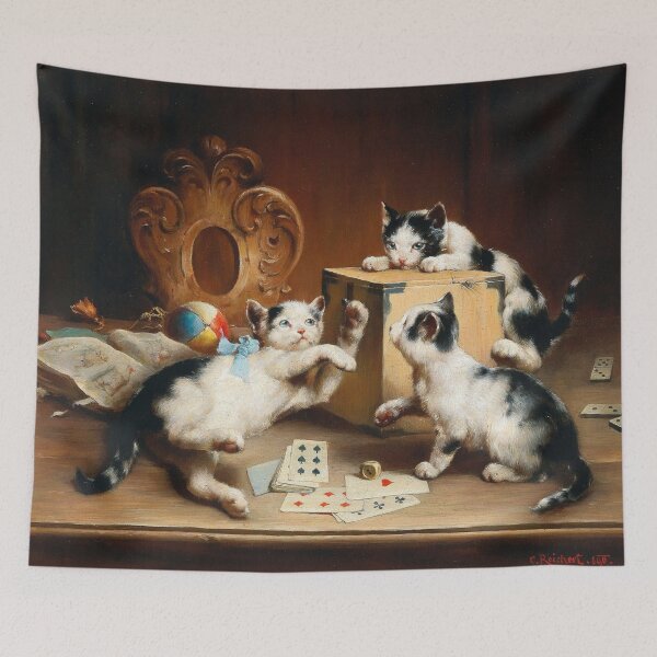 Item preview, Playful Kittens | Carl Reichert | 1890 Animal Art designed and sold by CJET.