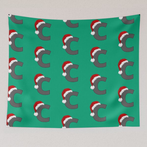Item preview, Christmas Letter C with Santa Hat designed and sold by Lyssarien.