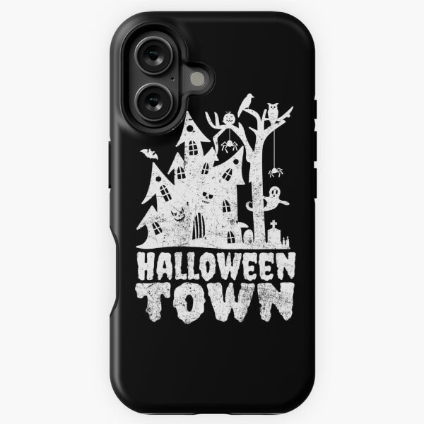 Vista previa del artículo con la obra «Ciudad de Halloween - blanco», diseñado y vendido por adamerdos.