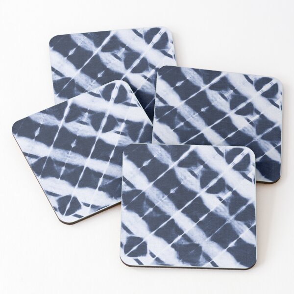 Item preview, Diagonal indigo tie dyed stripes designed and sold by marufemia.