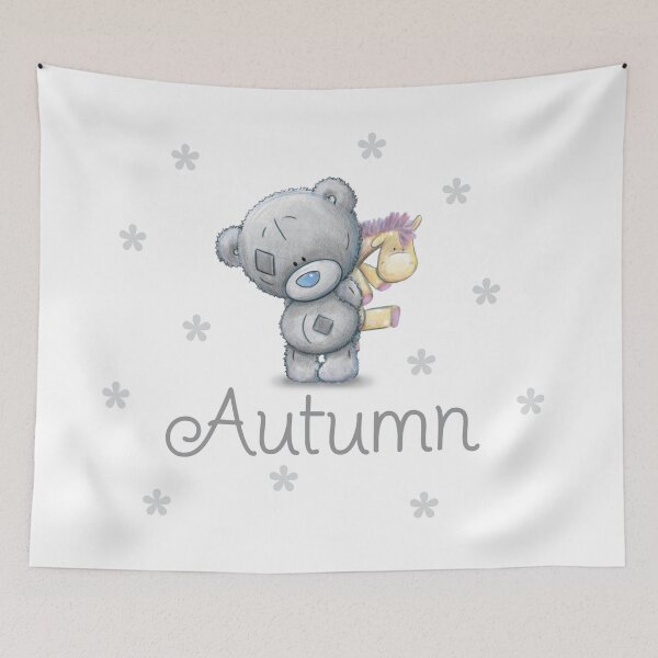Item preview, CUSTOM Grey Teddy Bear Custom Gifts for Child Name Autumn designed and sold by AuraTherapeia.