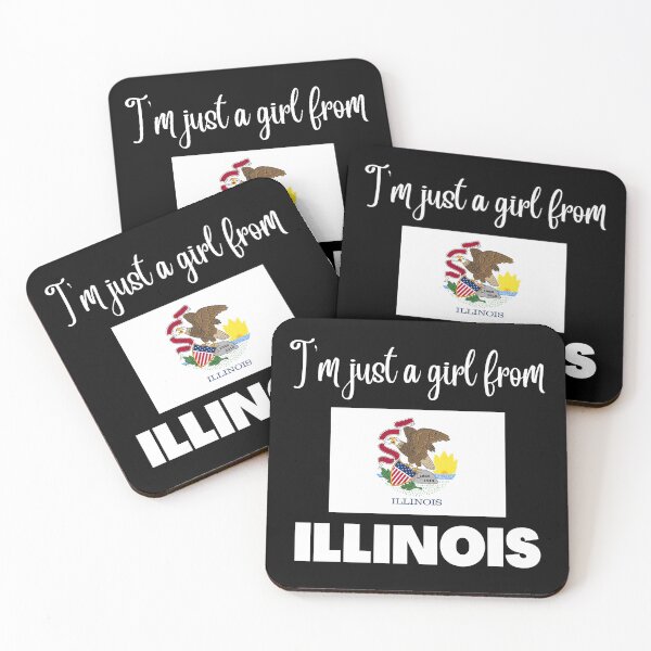 Item preview, I’m just a girl from Illinois- State pride design for women and girls designed and sold by DesignsByDaddy.