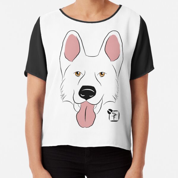 White German Shepherd Chiffon Top
