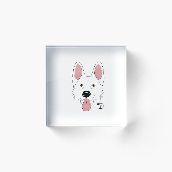White German Shepherd Acrylic Block