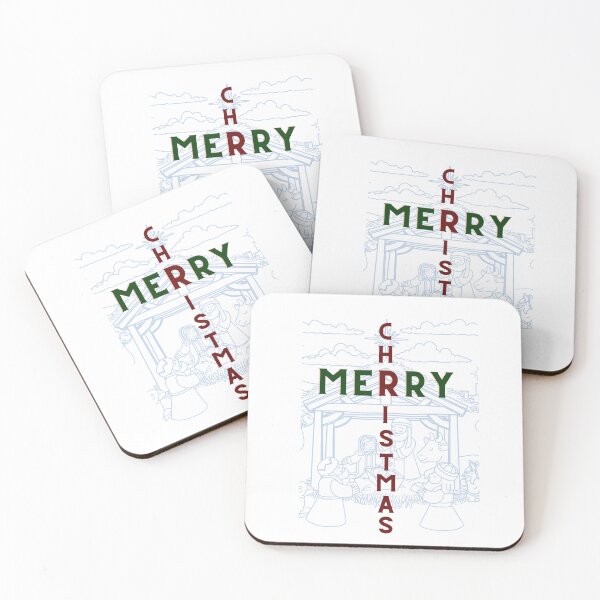 Item preview,  Merry Christmas Manger Scene Blue Background designed and sold by Ric1926.