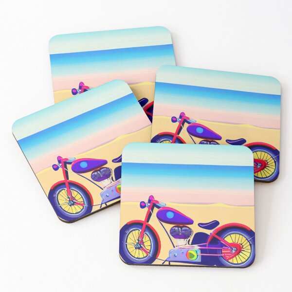 Item preview, RETRO MOTORCYCLE ON THE BEACH designed and sold by sailorsam1805.