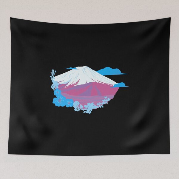 Item preview, Mountains, Clouds, and Flowers Trans Flag. Transgender Pride designed and sold by Subtle Pride Shop.