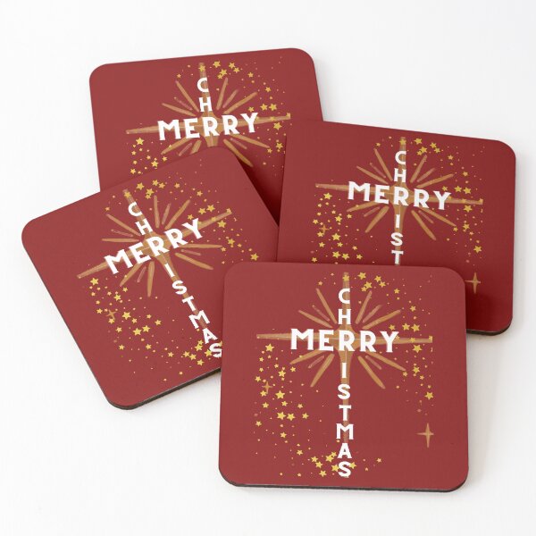 Item preview, Christmas Cross and Star White Letters on Red designed and sold by Ric1926.