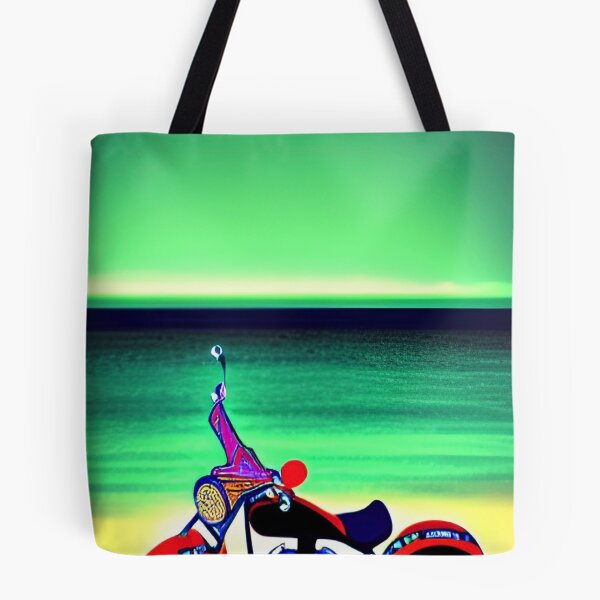 Item preview, SURREAL RETRO MOTORCYCLE ON THE BEACH designed and sold by sailorsam1805.