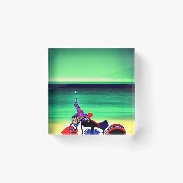 Item preview, SURREAL RETRO MOTORCYCLE ON THE BEACH designed and sold by sailorsam1805.