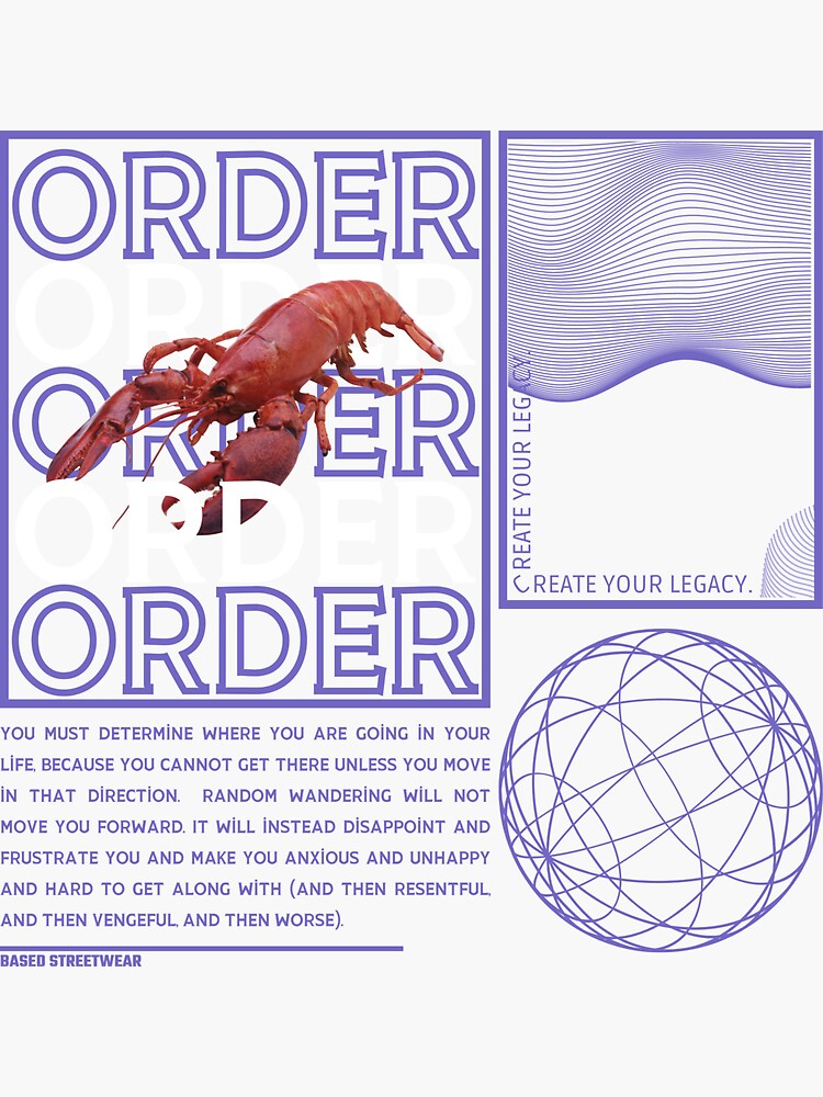 "Jordan Peterson Order Lobster Streetwear " Sticker for Sale by Pour