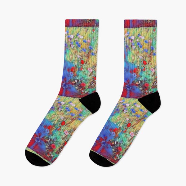 Item preview, Colorful flower meadow with the shadow of the photographer - summery photo design designed and sold by kikidu21.