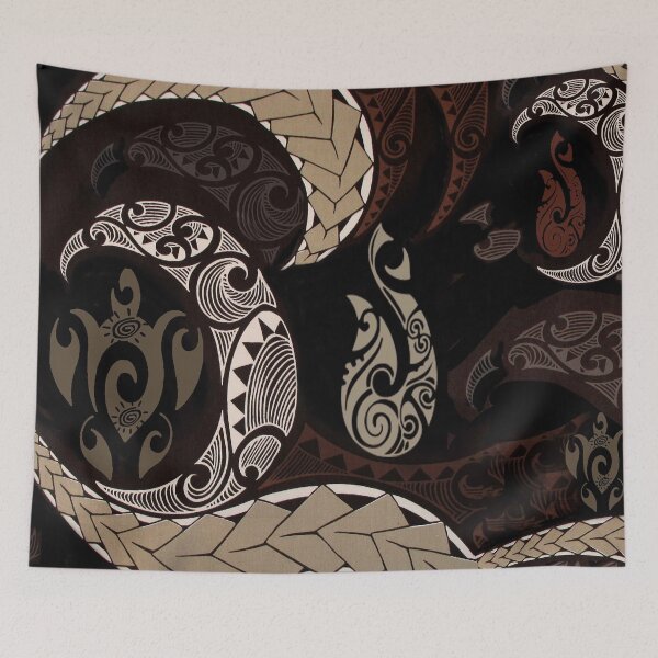 Item preview, Hawaiian Tapa Fish Hook and Honu designed and sold by J Marielle Designs.