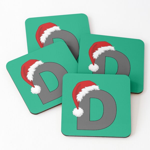 Artikelvorschau, Weihnachtsbuchstabe D mit Weihnachtsmütze entworfen und verkauft von Coffee Lifestyle.