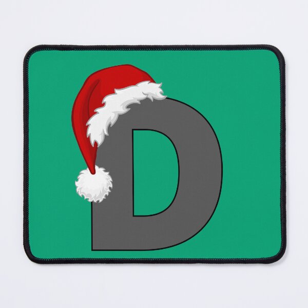 Item preview, Christmas Letter D with Santa Hat designed and sold by Coffee Lifestyle.