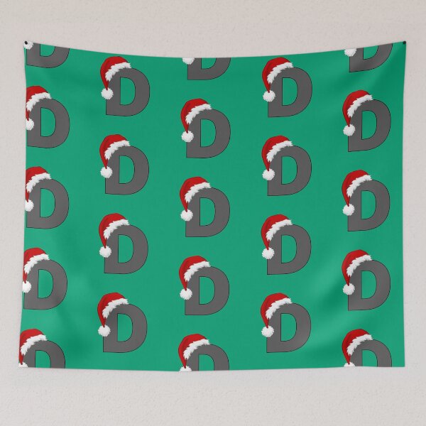 Item preview, Christmas Letter D with Santa Hat designed and sold by Coffee Lifestyle.