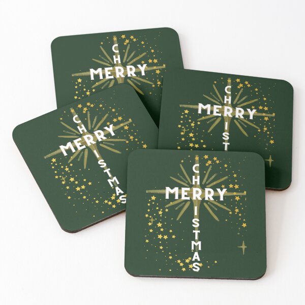Item preview, Christmas Cross and Star White Letters on Green designed and sold by Ric1926.