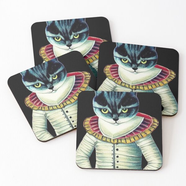 Item preview, Little cat dressed like Shakespeare  designed and sold by Sutra-Lotus-Co.