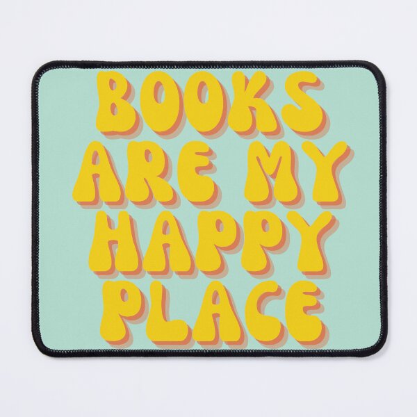 Item preview, Books Are My Happy Place yellow lettering design designed and sold by LaurenPittaway.