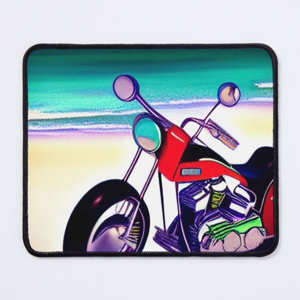 Item preview, COOL SURREAL RETRO MOTORCYCLE ON THE BEACH designed and sold by sailorsam1805.