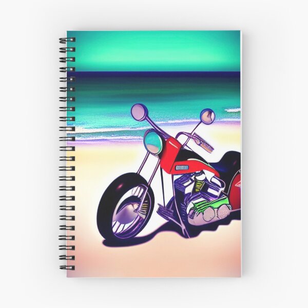 Item preview, COOL SURREAL RETRO MOTORCYCLE ON THE BEACH designed and sold by sailorsam1805.