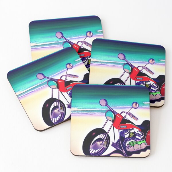 Item preview, COOL SURREAL RETRO MOTORCYCLE ON THE BEACH designed and sold by sailorsam1805.