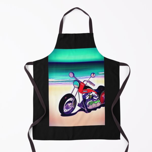 Item preview, COOL SURREAL RETRO MOTORCYCLE ON THE BEACH designed and sold by sailorsam1805.
