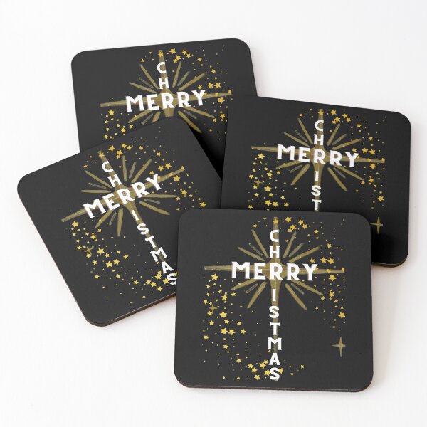 Item preview,  Christmas Cross and Star White Letters on Black designed and sold by Ric1926.