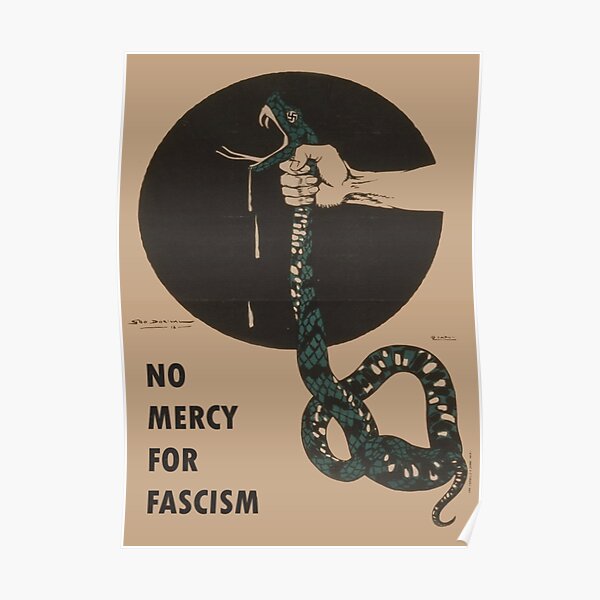No Mercy For Fascism! - Vintage WWII poster design Poster