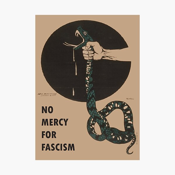 Keine Gnade für den Faschismus! - Vintage WWII Poster Design Fotodruck