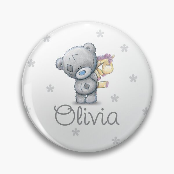 Item preview, CUSTOM Grey Teddy Bear Custom Gifts for Child Name Olivia designed and sold by AuraTherapeia.