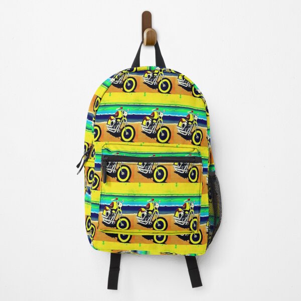 Item preview, YELLOW SURREAL RETRO MOTORCYCLE ON THE BEACH designed and sold by sailorsam1805.