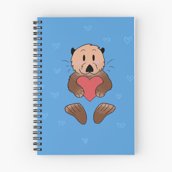 Item preview, Sea Otter Heart Notebook designed and sold by dragonfootprint.