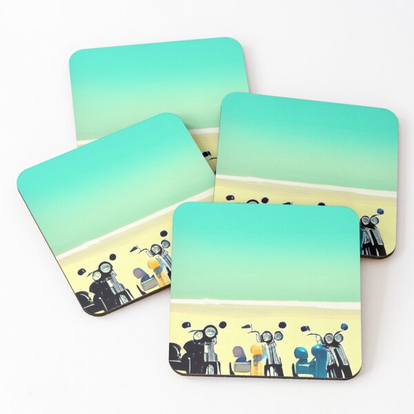 Item preview, RETRO MOTORCYCLES ON THE BEACH designed and sold by sailorsam1805.