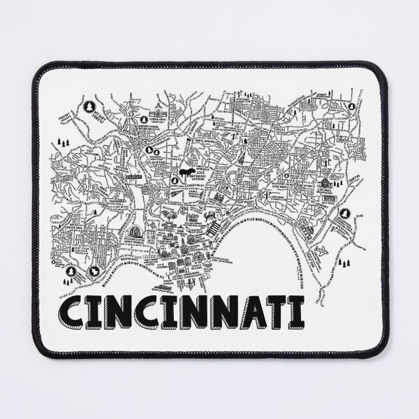 Item preview, Cincinnati Ohio Map Art designed and sold by fiberandgloss.