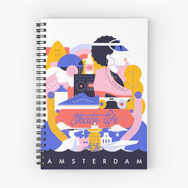 Item preview, Amsterdam Skate life illustration designed and sold by nomad unicorn.